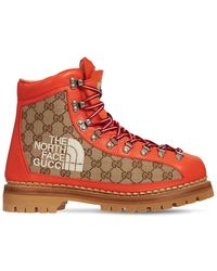 Gucci X The North Face Leather Hiking Boots - Orange