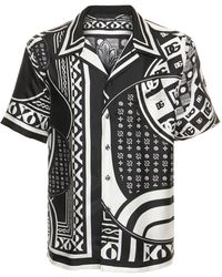 Dolce & Gabbana Camisa De Seda Con Estampado Bandana - Negro