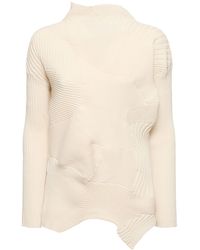 Issey Miyake - Pleated Asymmetrical L/s Top - Lyst