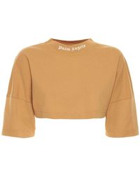 Palm Angels - Classic Logo Oversize Cropped T-shirt - Lyst