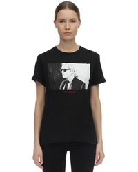 Karl Lagerfeld コットンジャージーtシャツ - ブラック
