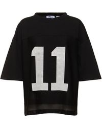 Lanvin - T-shirt baseball in jersey con stampa - Lyst