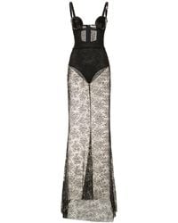 Nensi Dojaka - Sequined Lace Maxi Corset Dress - Lyst