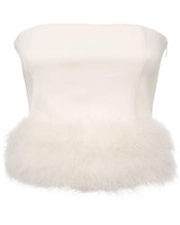 Blumarine - Sable Strapless Top W/feathers - Lyst