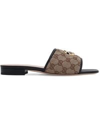 Gucci - Women`s Slider Sandal In Quilted GG Fabric - Lyst