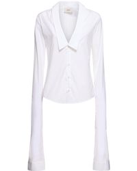 Coperni - Open Collar Cotton Shirt - Lyst