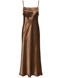 Max Mara - Baden Satin Sleeveless Flared Midi Dress - Lyst