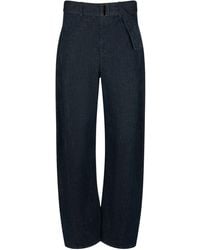 Lemaire - Belted Cotton Jeans - Lyst