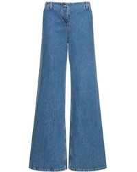 Magda Butrym - Low Rise Wide Cotton Denim Jeans - Lyst