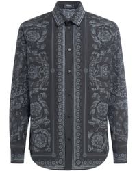 Versace - Barocco Printed Cotton Poplin Shirt - Lyst