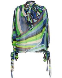 Emilio Pucci - Iride Printed Silk Chiffon Shirt - Lyst