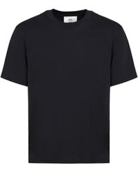 Ami Paris - Black Cotton T-shirt - Lyst