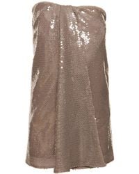 16Arlington - Mirai Sequined Strapless Mini Dress - Lyst