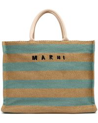 Marni - Large Basket Raffia Effect Tote Bag - Lyst