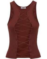 Miaou Mystic Lace-up Tank Top - Brown