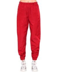 Prada Nylon Gabardine Track Trousers - Red
