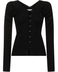 Low Classic - V-Neck Knit Wool Cardigan - Lyst