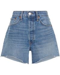 RE/DONE - 90S Low Slung Cotton Denim Shorts - Lyst