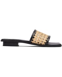 Bembien - 10mm Pia Leather & Rattan Slides - Lyst