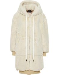 R13 Oversize Faux Shearling Zip-up Coat - White