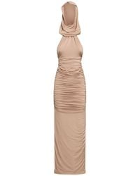 GIUSEPPE DI MORABITO - Stretch Jersey Ruched Long Dress - Lyst