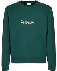 Saint Laurent - Logo Cotton Sweater - Lyst