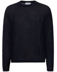 Lardini - Cotton Rib Knit Crewneck Sweater - Lyst