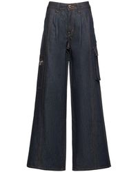 Brandon Maxwell - Cotton Mid Rise Extra Wide Jeans - Lyst