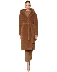Max Mara Abrigo "Vello" De Lana Con Capucha - Marrón