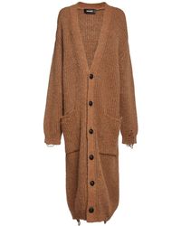 DSquared² Oversized Fuzzy Cardigan in Pink | Lyst