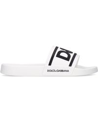 Dolce & Gabbana Pantoletten mit Logo-Riemen - Weiß