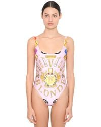 Versace Badeanzug Aus Bedrucktem Lycra - Pink