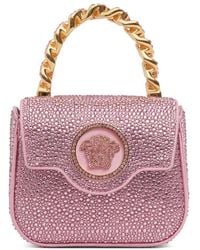 Versace - Mini Handtasche Mit Kristallen "medusa" - Lyst