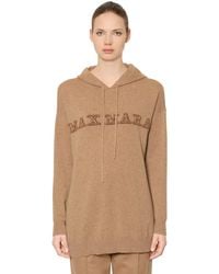 Max Mara Oversize Hooded Cashmere Knit Sweater - Natural