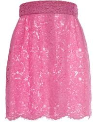 Dolce & Gabbana - Floral & Dg Stretch Lace Mini Skirt - Lyst