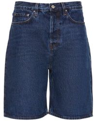 Totême - Classic Denim Cotton Shorts - Lyst
