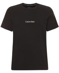 Calvin Klein T-shirt Aus Baumwollmischung Mit Logo - Schwarz