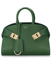 Ferragamo - Mini Hug Leather Top Handle Bag - Lyst