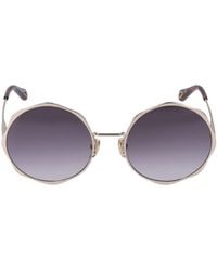 Chloé - Scallop Line Round Metal Sunglasses - Lyst