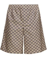Gucci - gg Linen Blend Shorts - Lyst