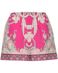 Morgen und Hausmäntel Damen Bekleidung Nachtwäsche Bade- Versace Seide Morgenmantel Aus Bedrucktem Seiden-twill in Pink 