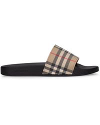 Burberry - Furley Check Slide Sandals - Lyst