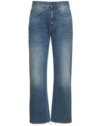 Gucci - Cotton Denim Jeans W/ Raw Cut Hem - Lyst