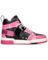 Moschino 40mm Hohe Sneakers Aus Kunstleder - Pink