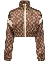 Gucci - Giacca Cropped In Techno Jersey Con Logo - Lyst