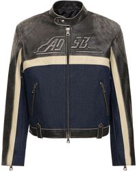 ANDERSSON BELL - 24 Racing Leather & Denim Jacket - Lyst