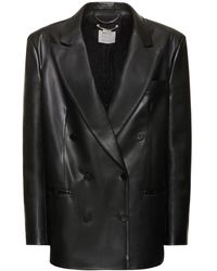 Stella McCartney - Faux Leather Double Breast Over Jacket - Lyst