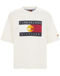 TOMMY HILFIGER x TIMBERLAND Flag Logo Recycled Cotton T-shirt - White