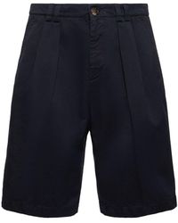 Brunello Cucinelli - Dyed Cotton Shorts - Lyst
