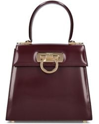 Ferragamo - Iconic Leather Top Handle Bag - Lyst
